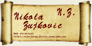 Nikola Žujković vizit kartica